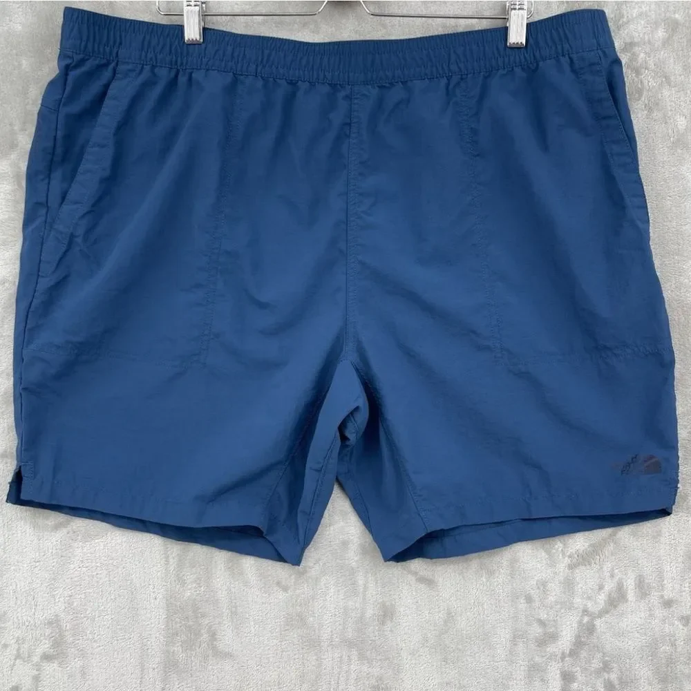 The North Face Men's XXL Pull On Adventure Hybrid Shorts Blue flashdry Nylon 7in